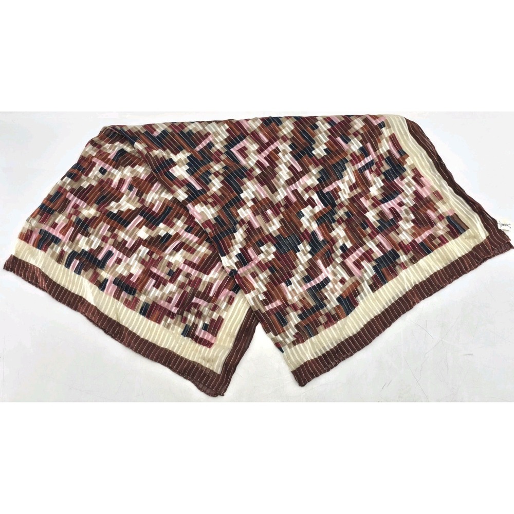 VTG Neiman Marcus 100% Silk Abstract Print Square Scarf 33x33"‎ Made In Italy